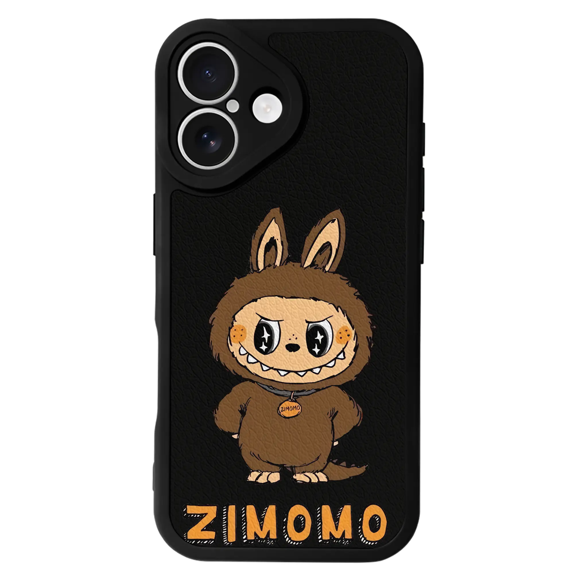 ラブブ グッズ ジモモ - IPhone 16シリーズ対応 ・ シリコンスマホケース ・ レザー調 ・ 高精度フィット ・ 耐衝撃 ・ ワイヤレス充電対応 ・ 精密カット